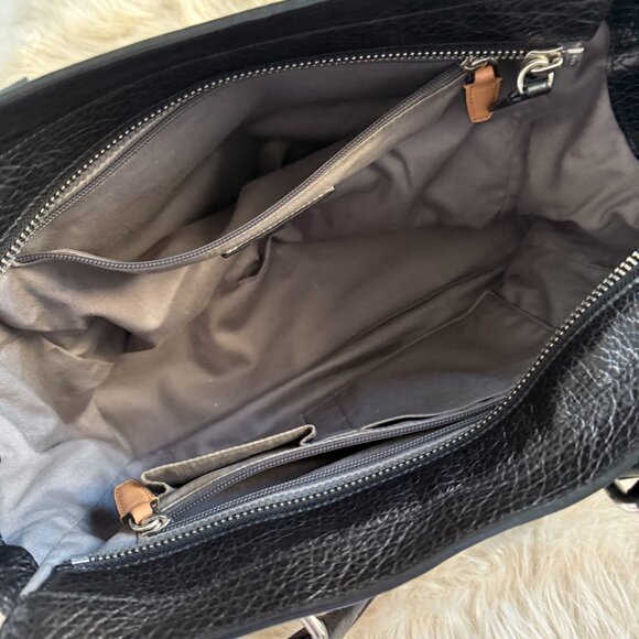 COACH Tote in Black Pebbled Leather - Picture 7 of 11